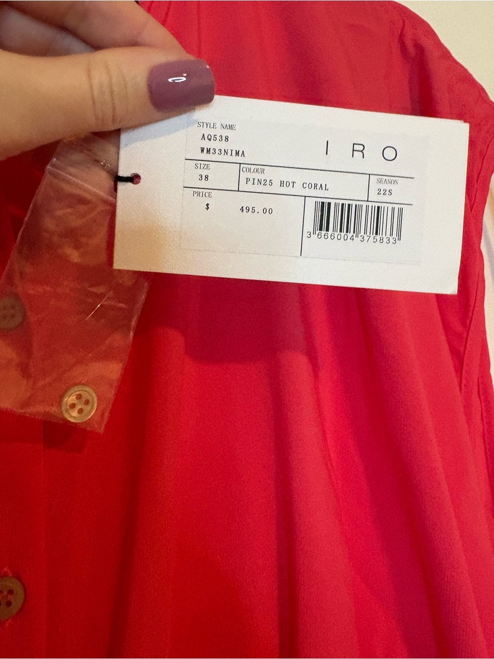 INWT IRO "NIMA" DRESS SIZE 38 - Picture 7 of 7